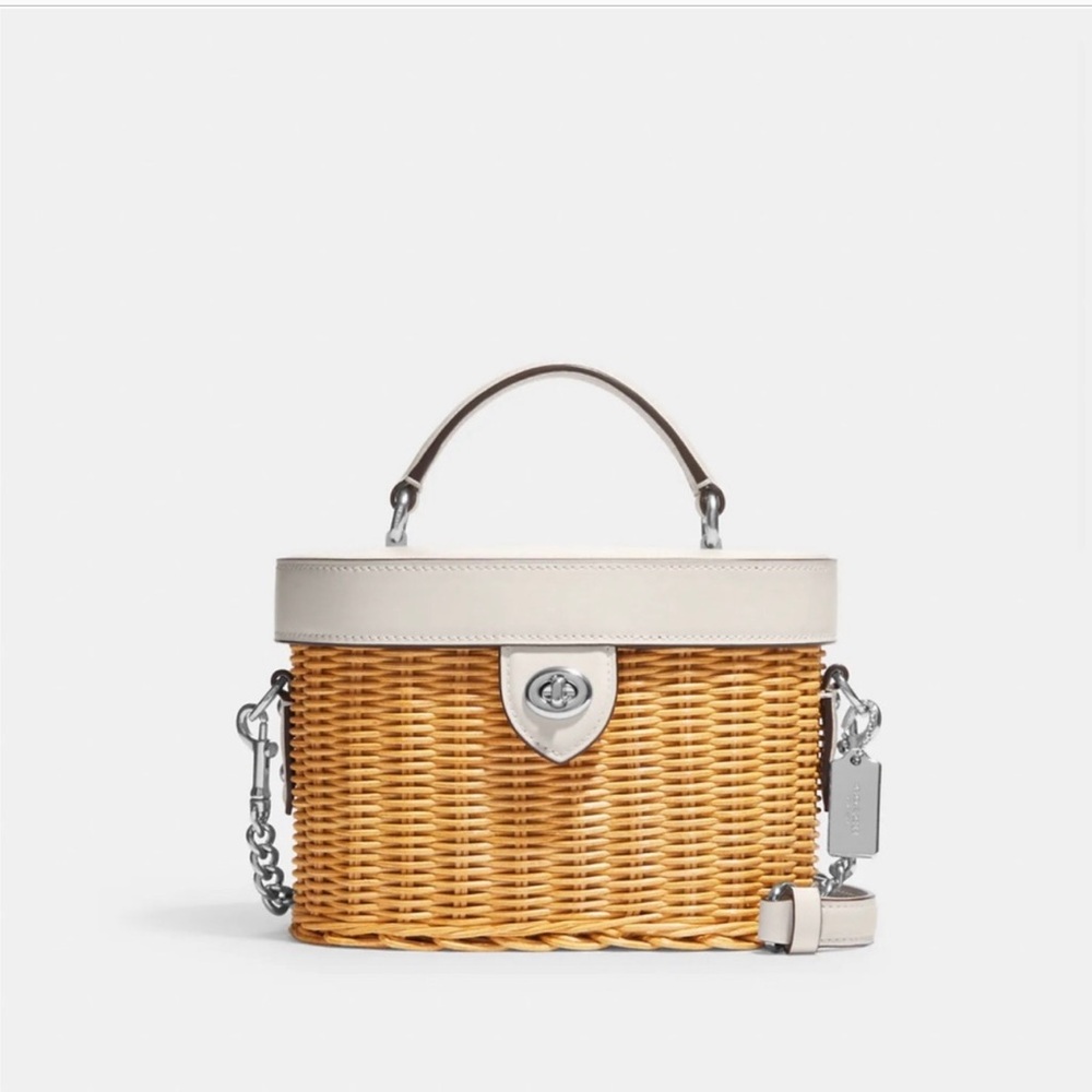 Coach Wicker Straw Kay Crossbody Bag